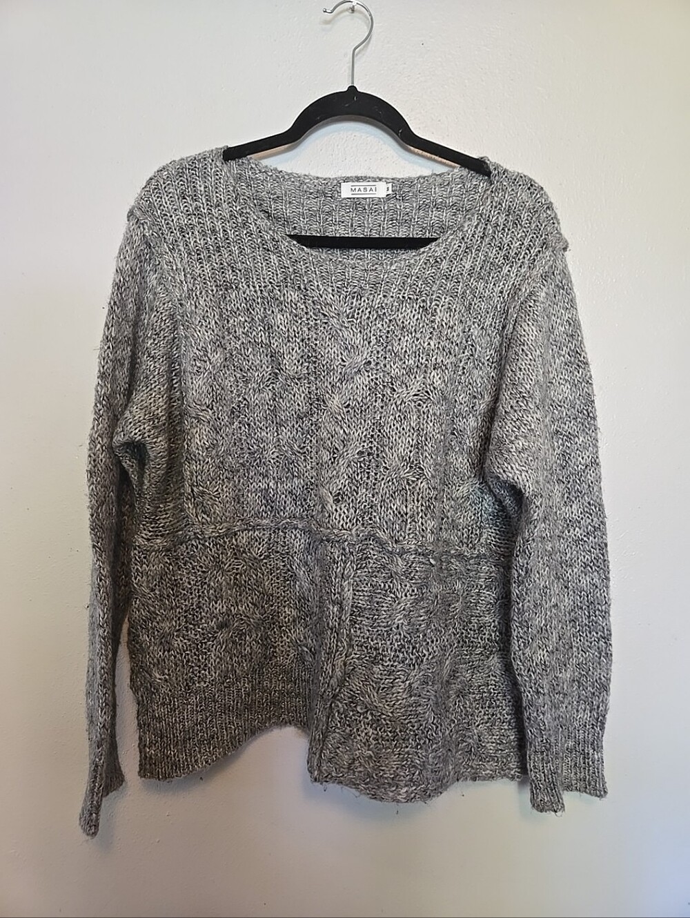 Masai Women's Pullover Sweater Boxy Fit Gray M